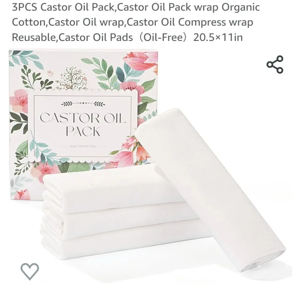 New in box! Castor oil pack pads 3 reusable organic compression wraps